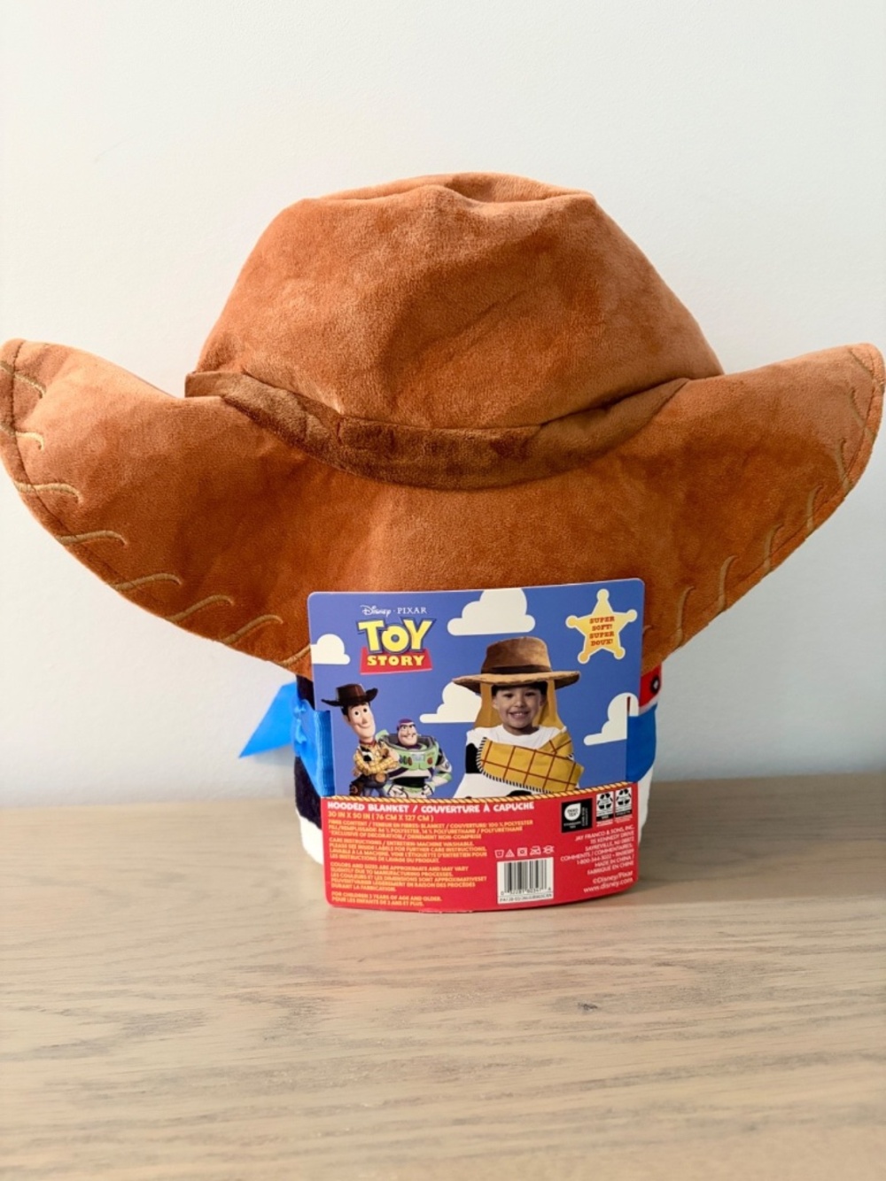 Disney Pixar, Toy Story, Woody Kids, Cowboy Hat Hooded Blanket, 30 x 50 in, NEW